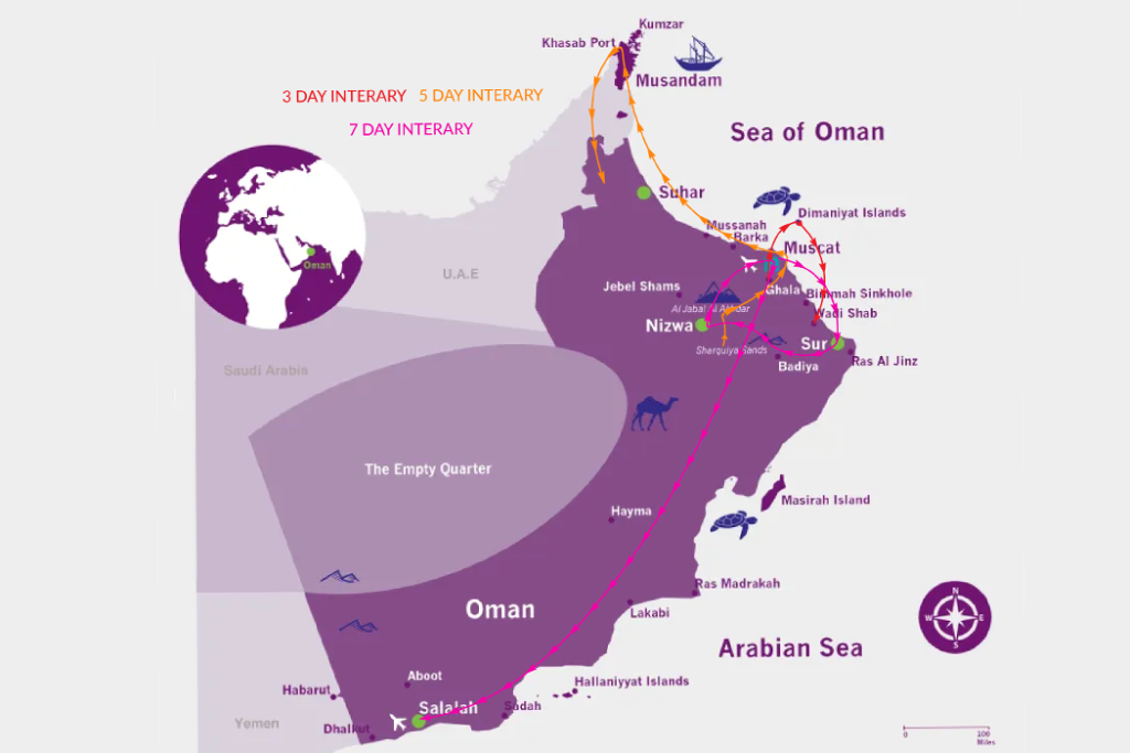 Oman map landscape