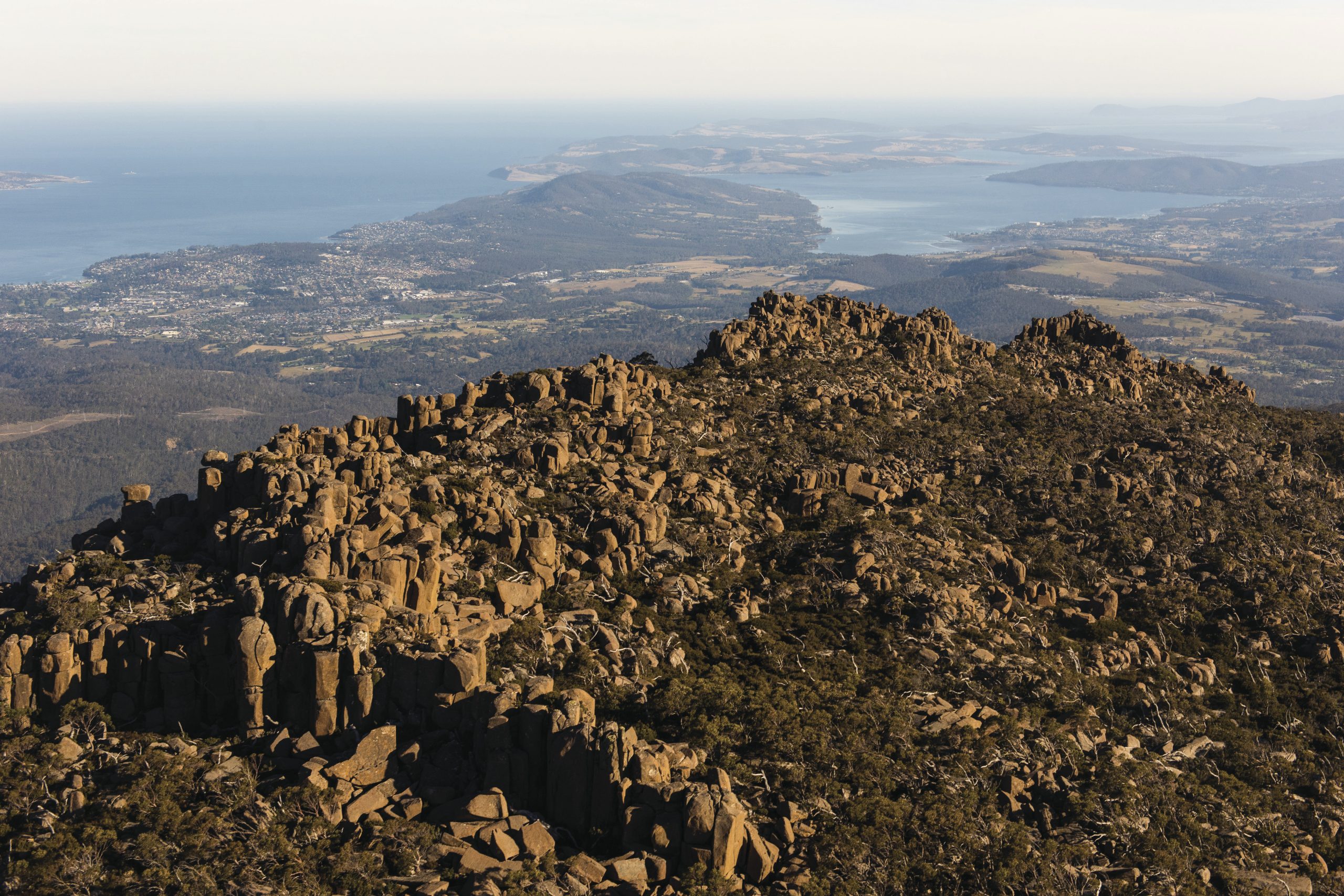 Aerial view of kunanyi Mt Wellington Mandatory credit Events Tasmania and Alastair Bett scaled