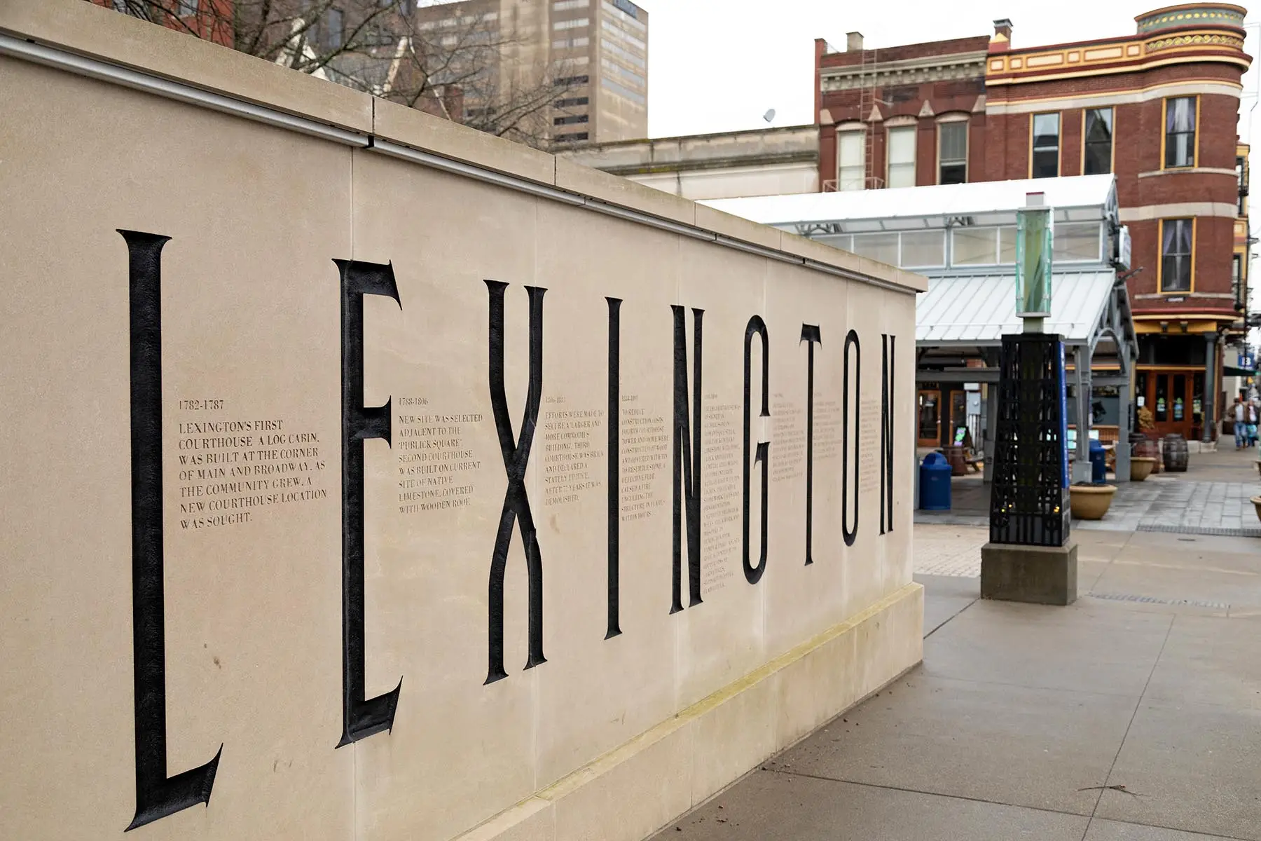 Wall introducing key events in the history of Lexington, Kentucky.