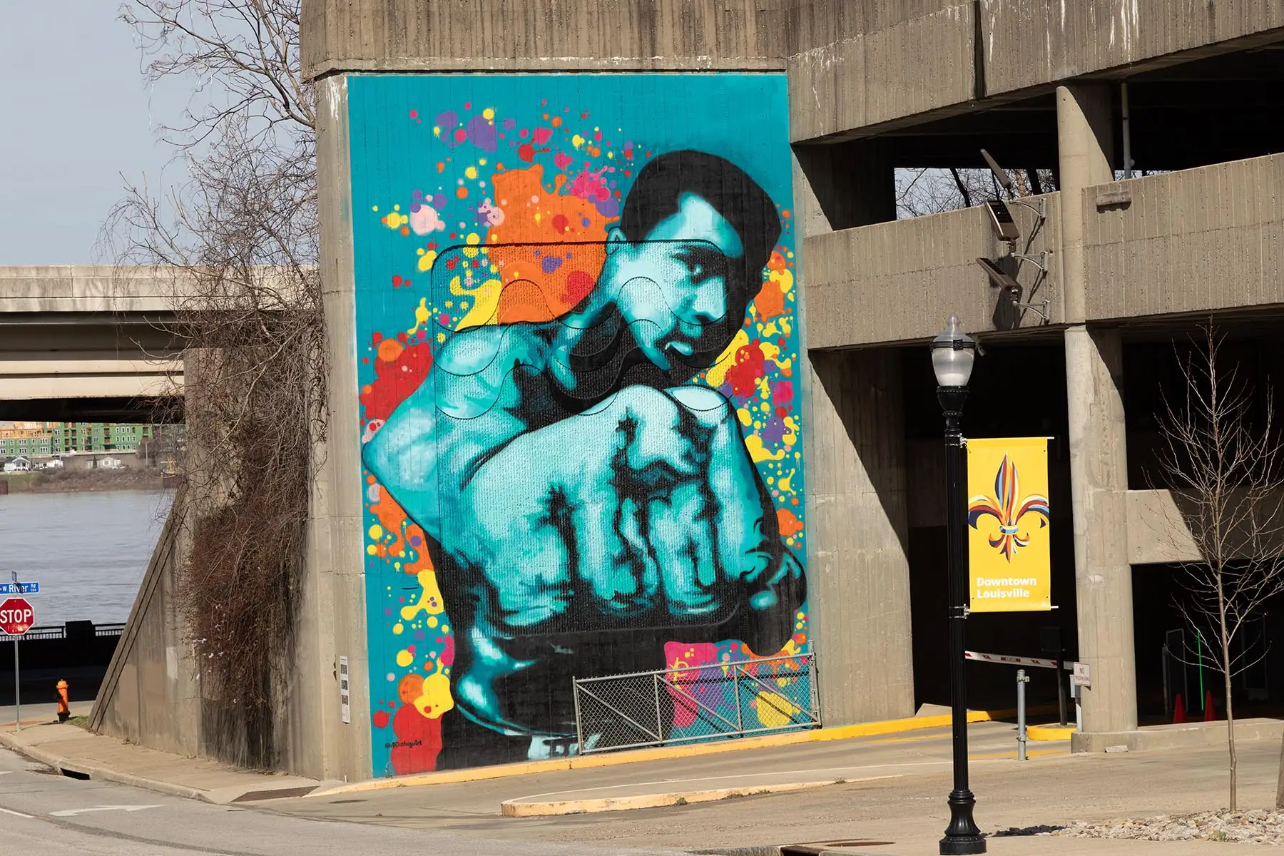 Street art near the Muhammed Ali Center is in downtown Louisville, Kentucky.