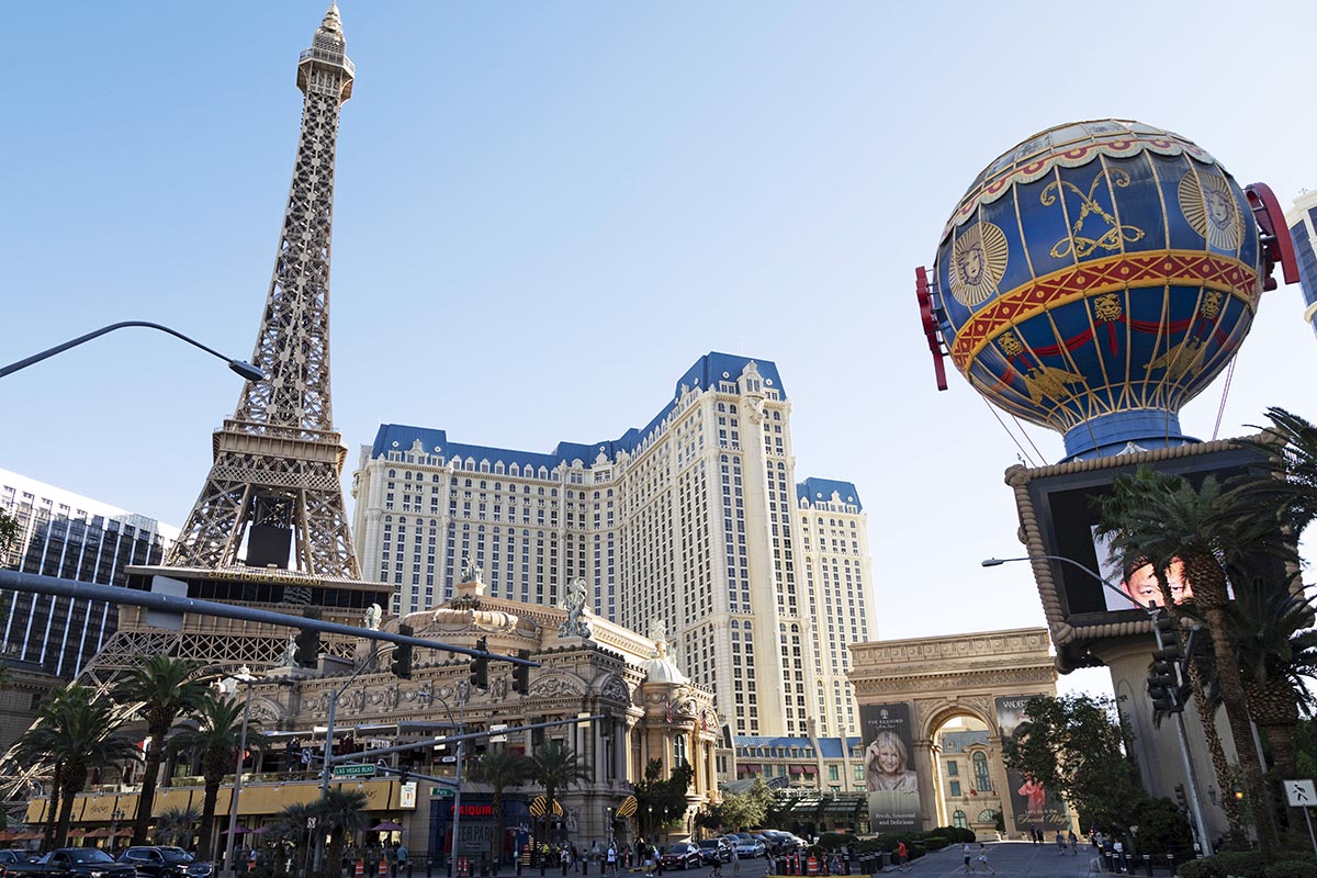 Exterior of Paris Las Vegas in Nevada.