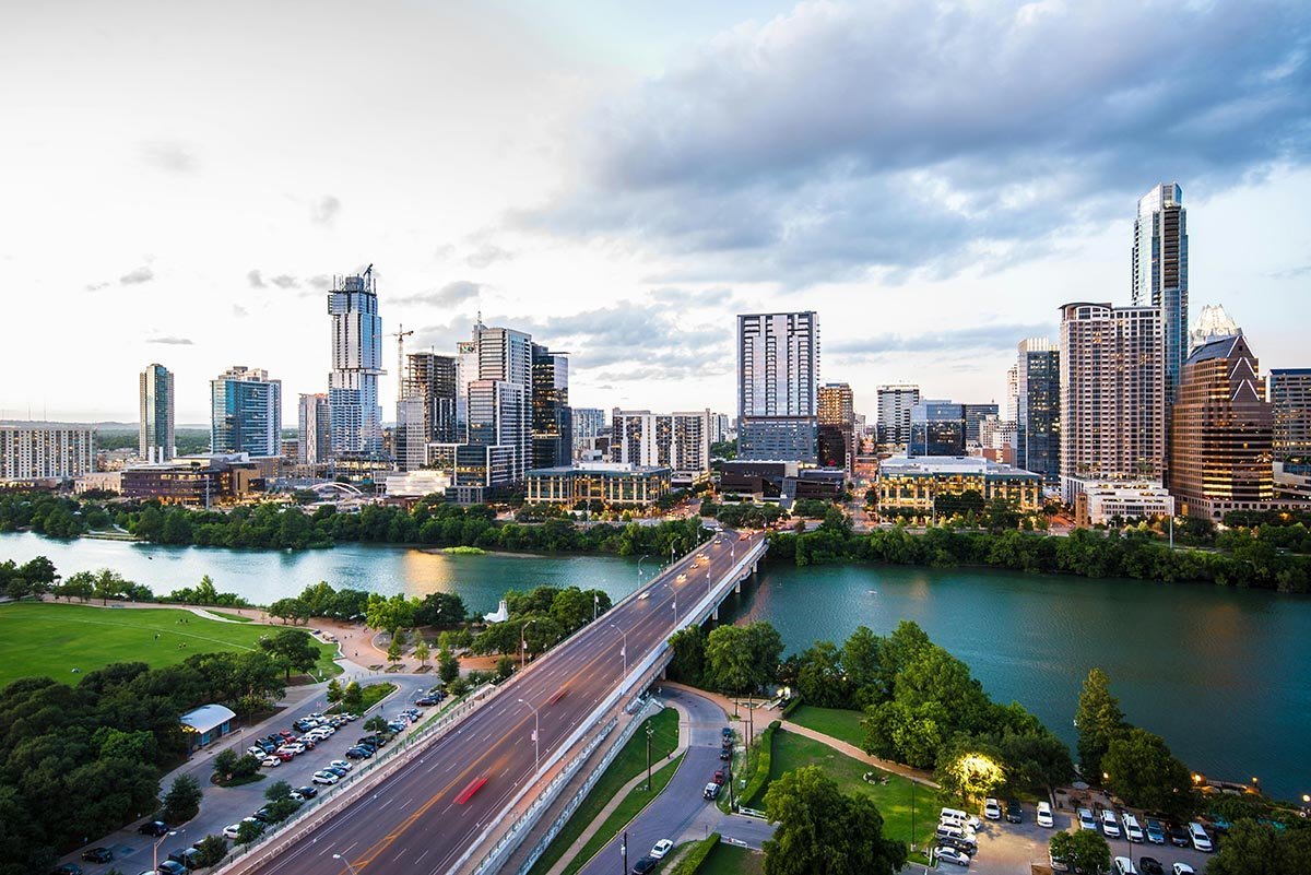 The skyline of Austin, Texas.