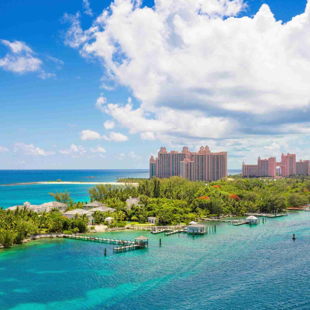 Bahamas tropical beach scenery at Nassau, caribbean.