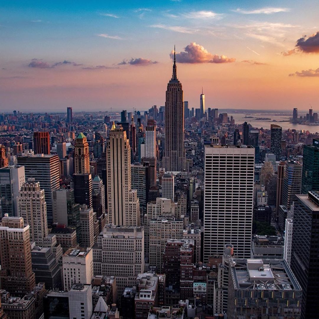Buildings in Manhattan, which can be reached via the new United Airlines' flights to Newark.