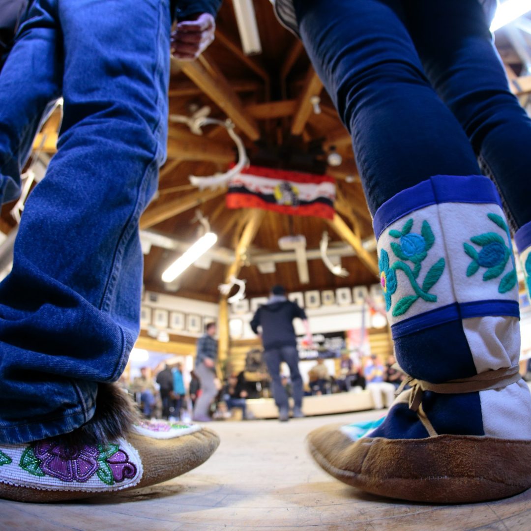 Gwich'in Dancer's Boots. Traditional footwear is made from materials such as moose or caribou hide, designed for warmth and movement in Arctic conditions
