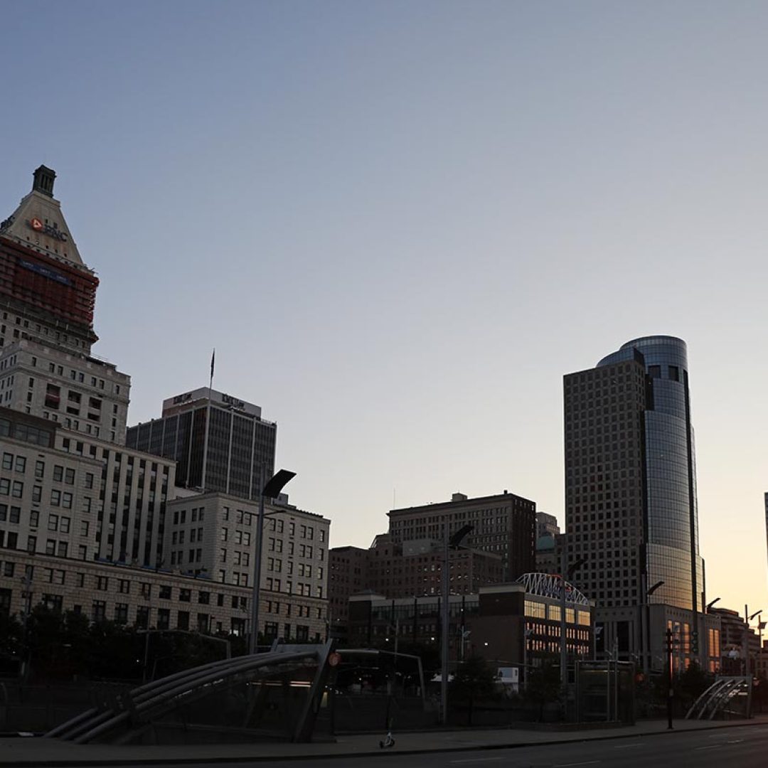 Sunrise in Cincinnati, Ohio, one of many cities in North America that are well worth visiting.