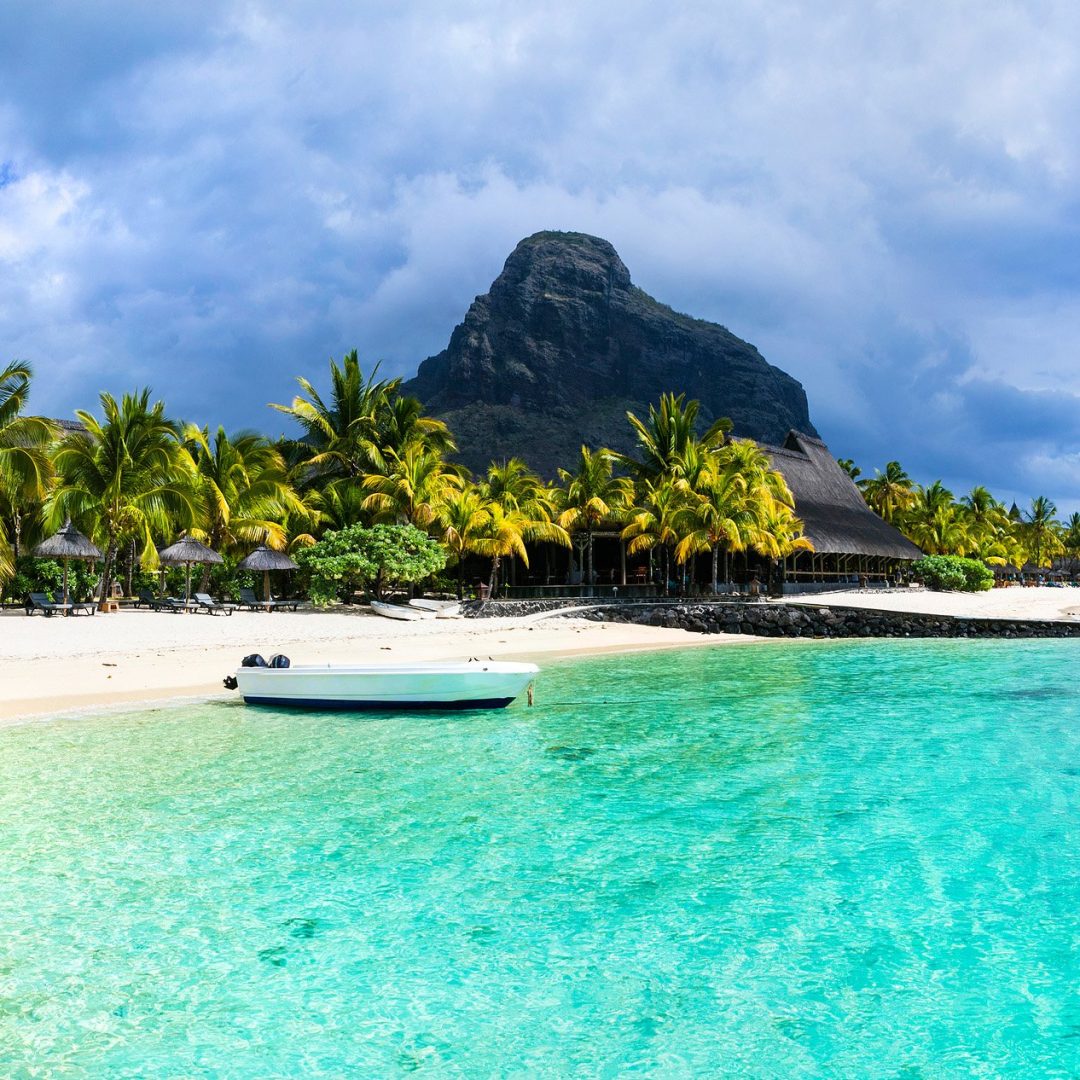Tropical scenery - beautiful beaches of Mauritius island, Le Morne